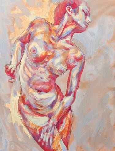 Original Figurative Nude Paintings by Magali Feuga