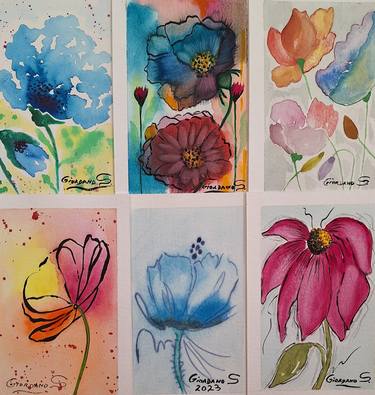 Original Abstract Floral Paintings by Susana Giordano