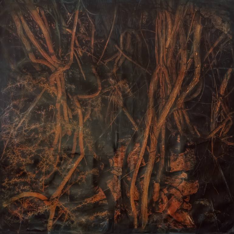 Original Abstract Nature Mixed Media by Janne Bar Rashi