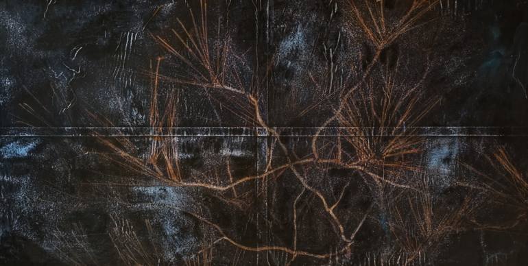 Original Abstract Nature Mixed Media by Janne Bar Rashi
