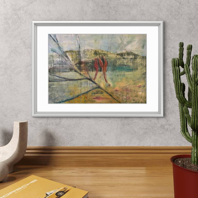 Original Abstract Nature Mixed Media by Janne Bar Rashi