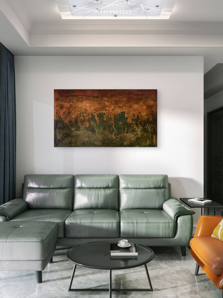 Original Abstract Landscape Mixed Media by Janne Bar Rashi