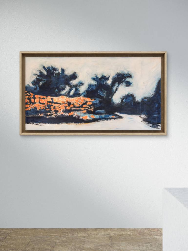 Original Abstract Landscape Mixed Media by Janne Bar Rashi