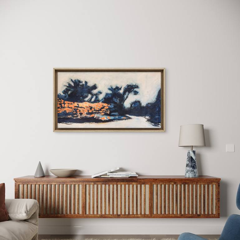 Original Abstract Landscape Mixed Media by Janne Bar Rashi