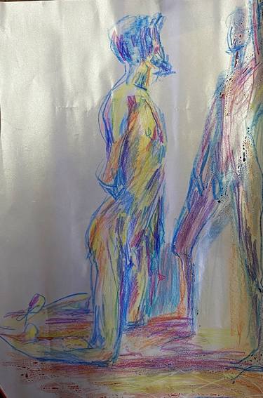 Original Expressionism Body Drawings by Maria Luchankina