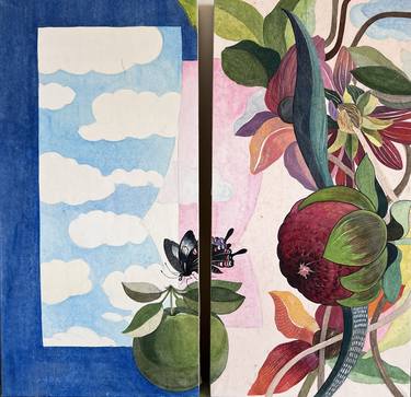 Original Art Deco Floral Paintings by Heather Kim