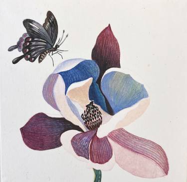 Original Art Deco Floral Paintings by Heather Kim