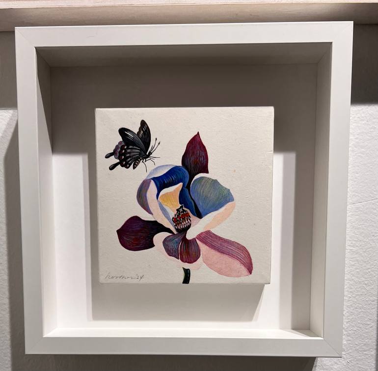 Original Art Deco Floral Painting by Heather Kim