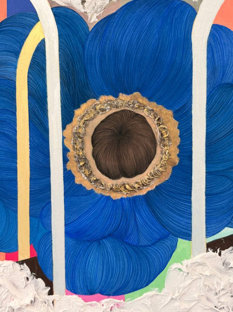 Original Art Deco Floral Painting by Heather Kim
