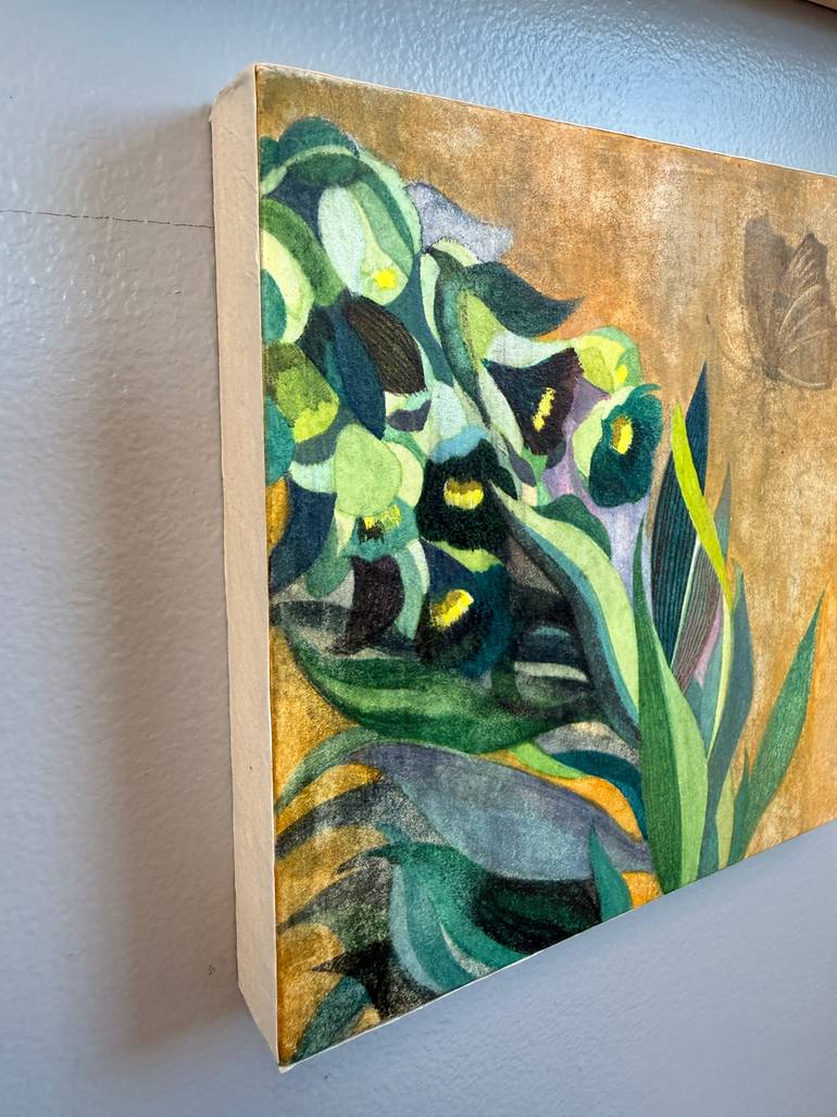 Original Art Deco Floral Painting by Heather Kim