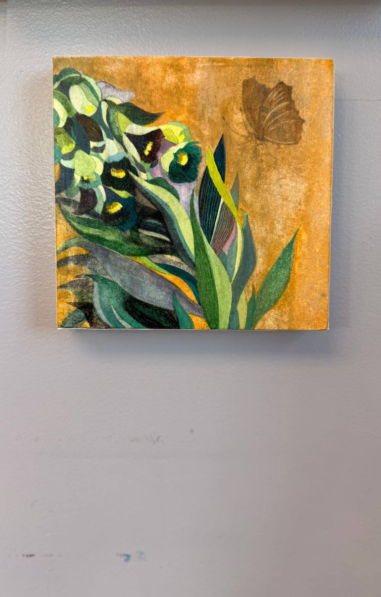 Original Art Deco Floral Painting by Heather Kim