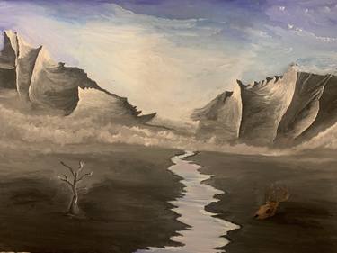 « Unnamed » surreal landscape acrylic on canvas thumb