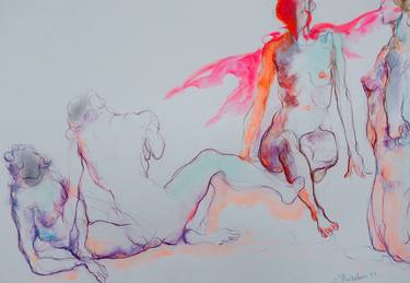Original Abstract Expressionism Body Drawings by Sveta Malakhoff