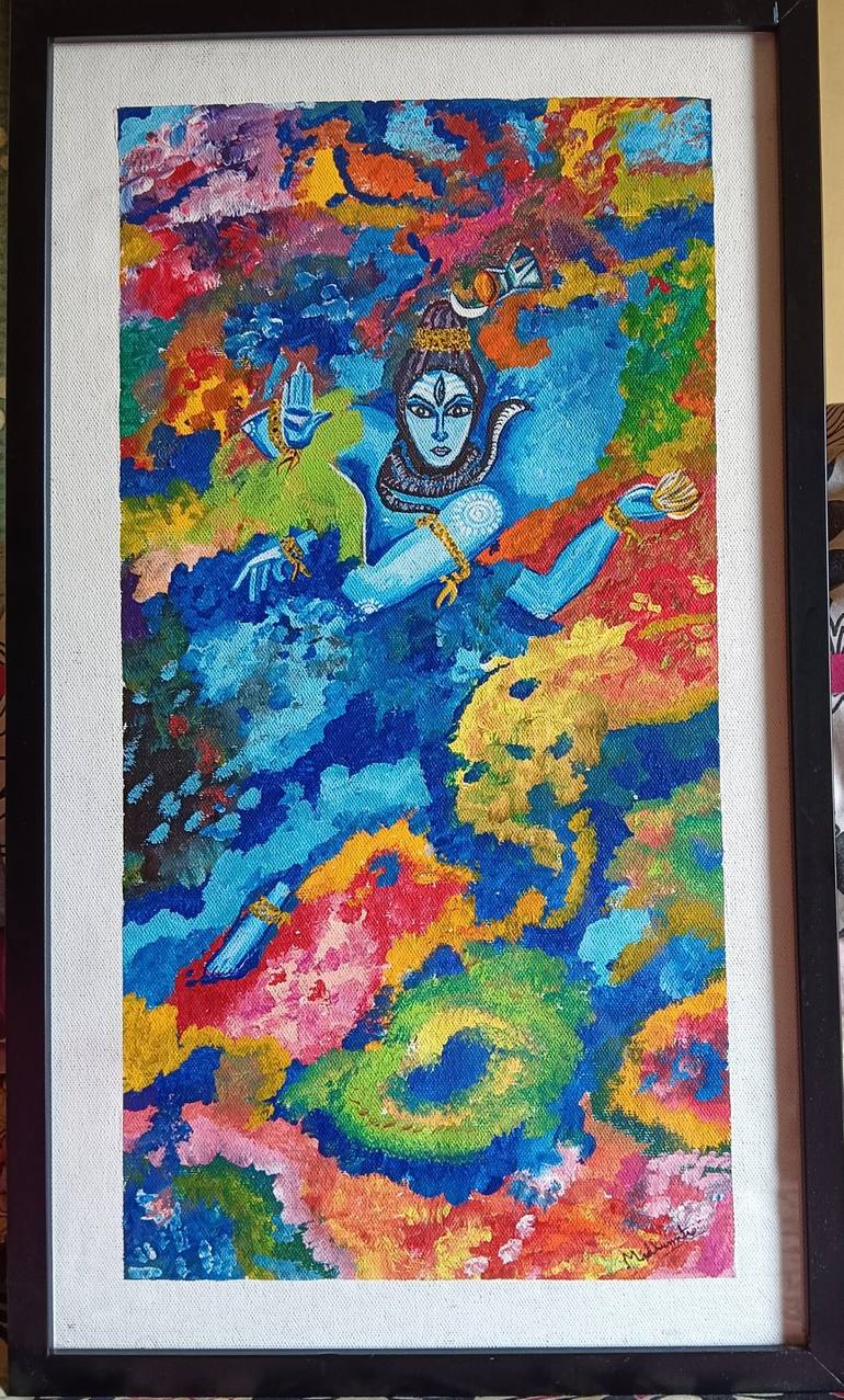 Original Abstract Expressionism Classical Mythology Painting by Madhumita Kundu