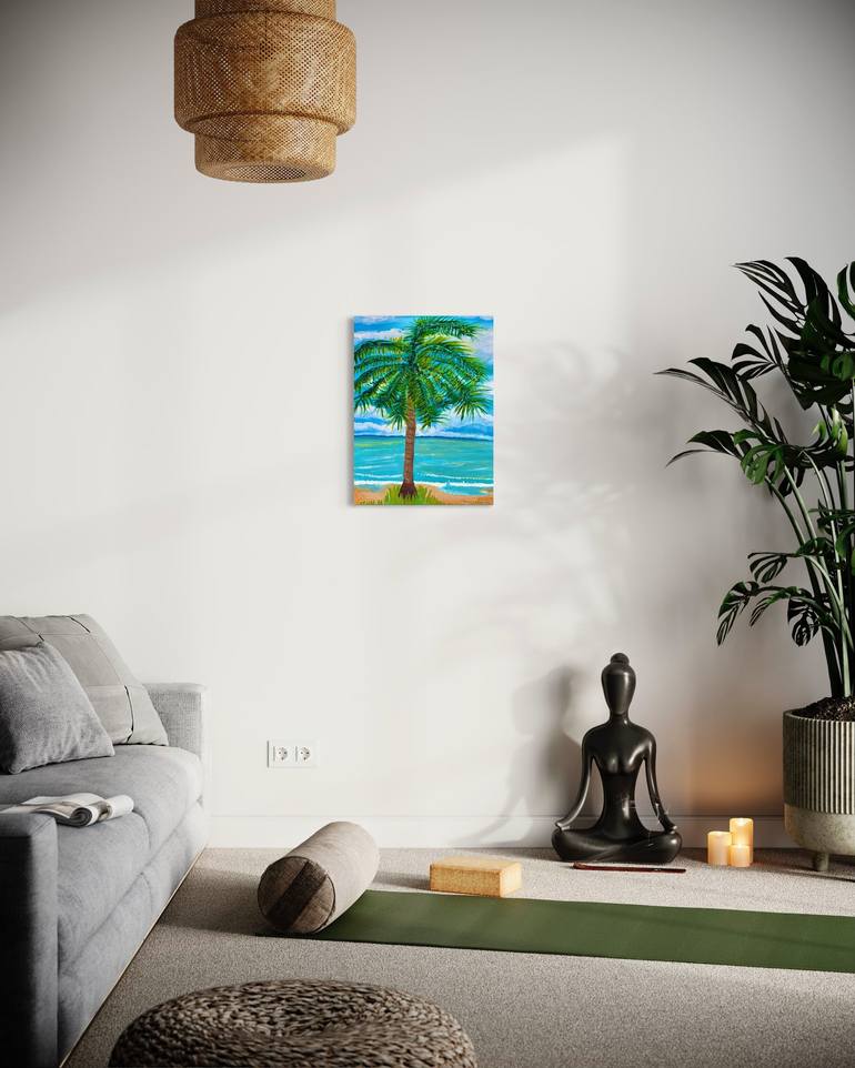 Original Abstract Beach Painting by Melo Ngai