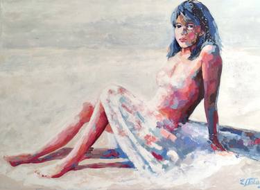 Original Figurative Women Paintings by Zezinha Farrajota