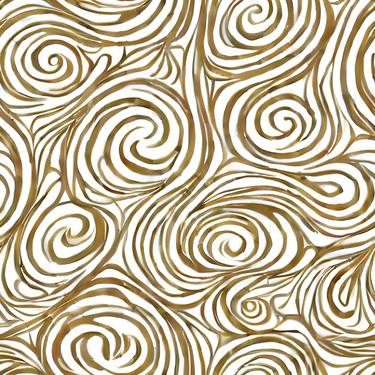 Canvas Print - Golden Spirals Elegance thumb