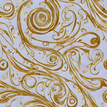 Canvas Print - Golden Swirls: Elegance Unfurled thumb