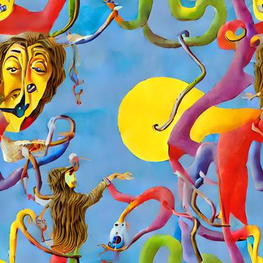 Children's Wall Art Canvas Print - Carnival of the Cosmic Dance thumb