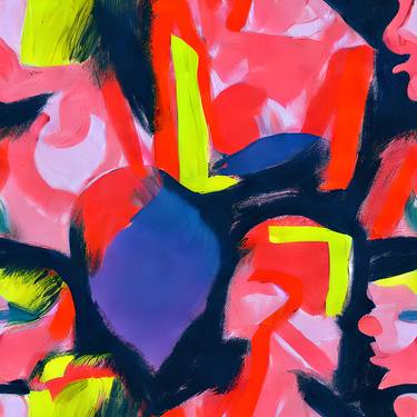 Canvas Print - Carnival of Hues: The Abstract Visage thumb