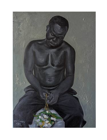 Original Abstract Expressionism Men Painting by Clinton Artisto