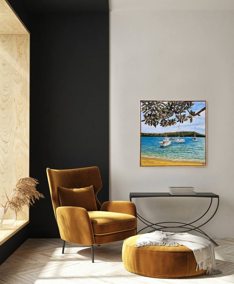 Original Photorealism Beach Painting by Waqeea Chaudhry