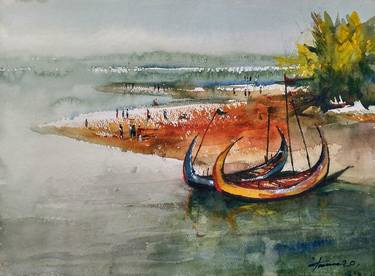 Print of Impressionism Seascape Paintings by Tanvir Ahmed
