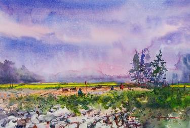 Print of Impressionism Landscape Paintings by Tanvir Ahmed