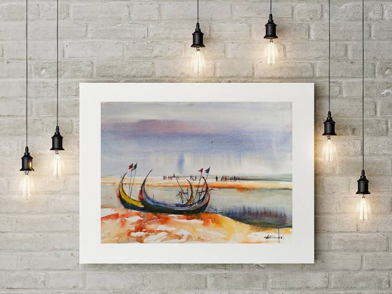Original Impressionism Seascape Painting by Tanvir  Ahmed