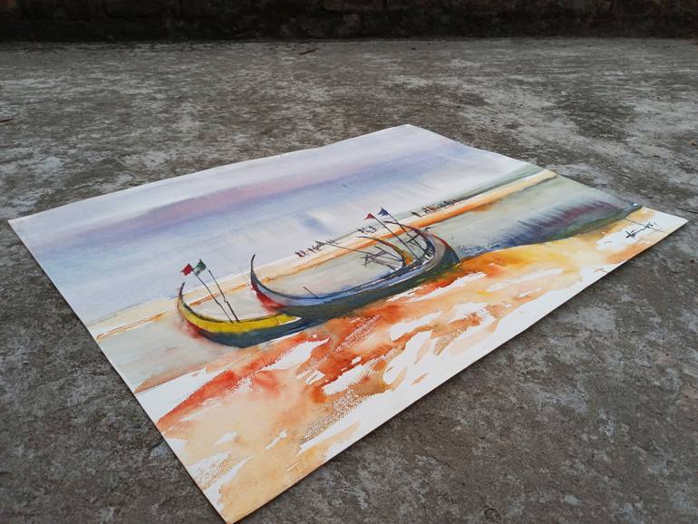 Original Impressionism Seascape Painting by Tanvir  Ahmed