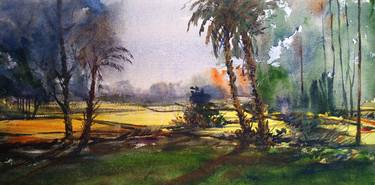 Print of Impressionism Landscape Paintings by Tanvir Ahmed khan