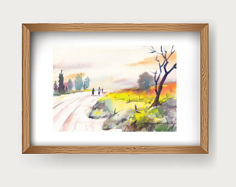 Original Art Deco Landscape Painting by Tanvir  Ahmed