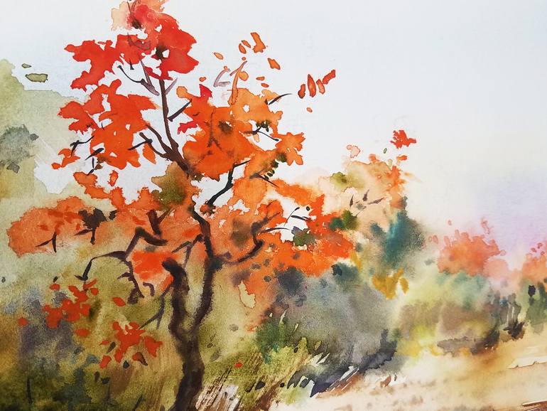 Original Art Deco Landscape Painting by Tanvir  Ahmed