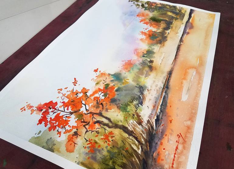 Original Art Deco Landscape Painting by Tanvir  Ahmed