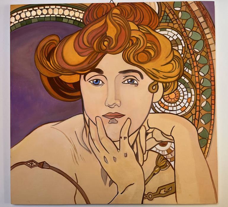 Original Art Nouveau Women Painting by Stéphanie Tansini