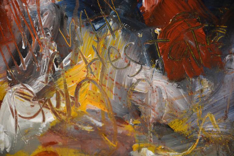 Original Abstract Expressionism Abstract Painting by Theodor Anghel