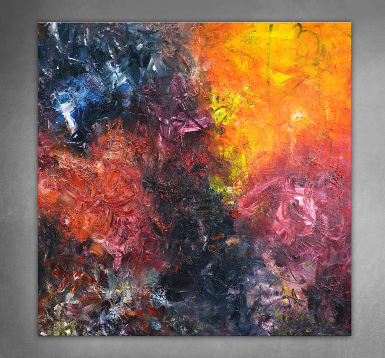 Original Abstract Expressionism Abstract Painting by Theodor Anghel