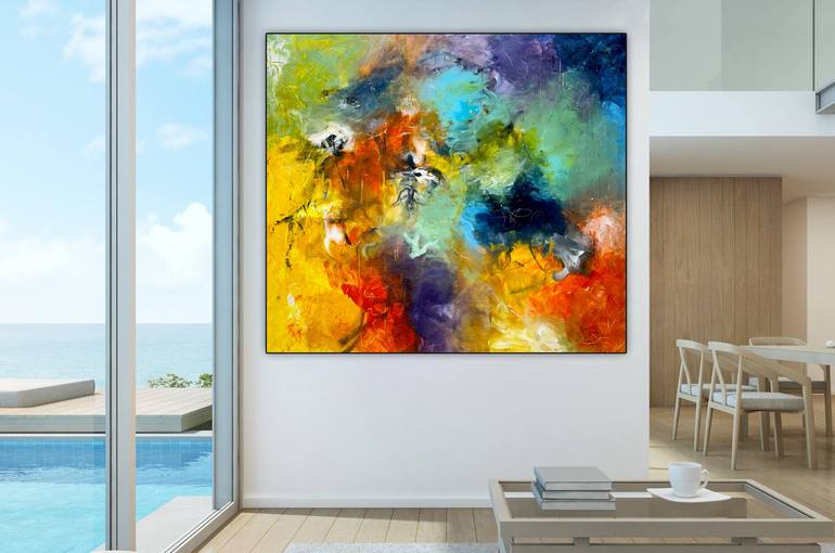 Original Abstract Expressionism Abstract Painting by Theodor Anghel