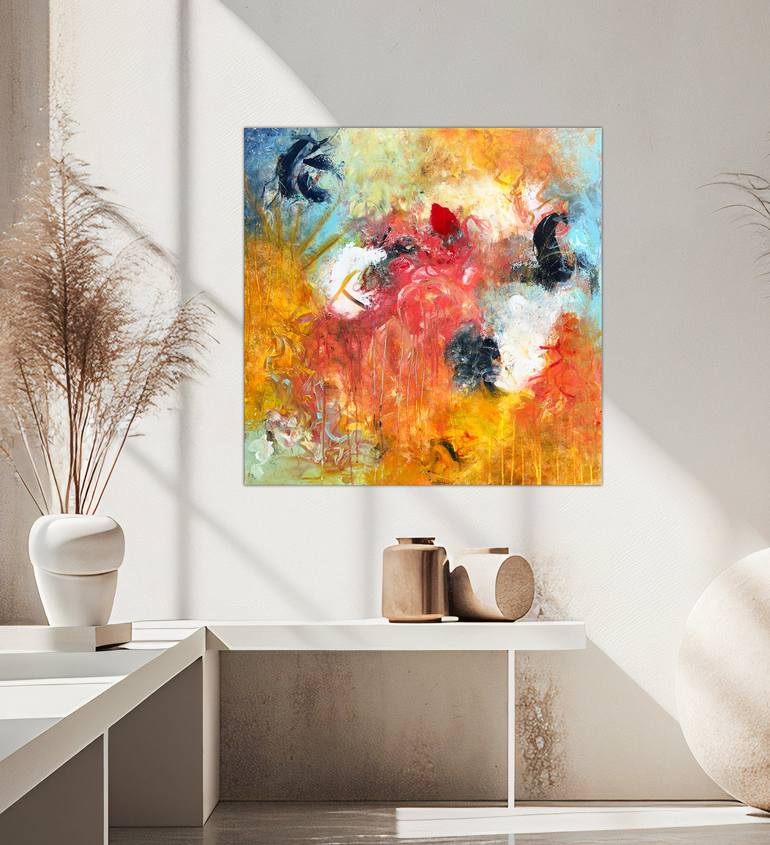 Original Abstract Expressionism Abstract Painting by Theodor Anghel