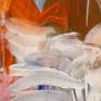 orange and blue details of abstract painting
