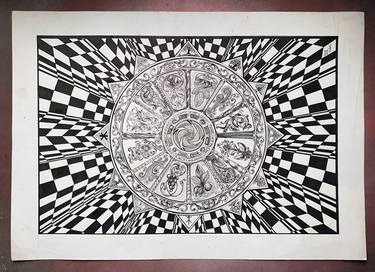 Original Op Art Abstract Drawings by Mykola Matvienko