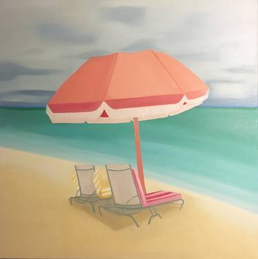 Original Art Deco Beach Paintings by Diana Dzene
