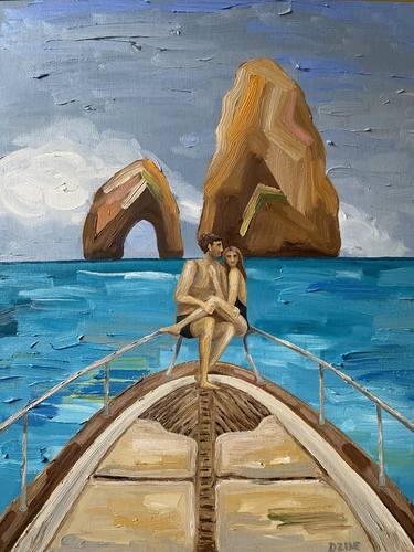 Print of Boat Paintings by Diana Dzene