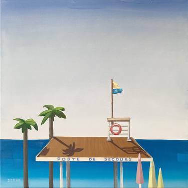 Original Minimalism Beach Paintings by Diana Dzene