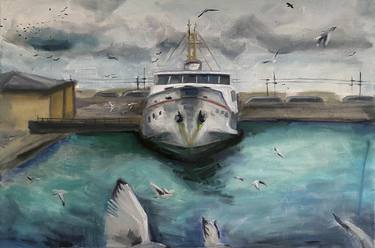 Print of Fine Art Ship Paintings by Diana Dzene