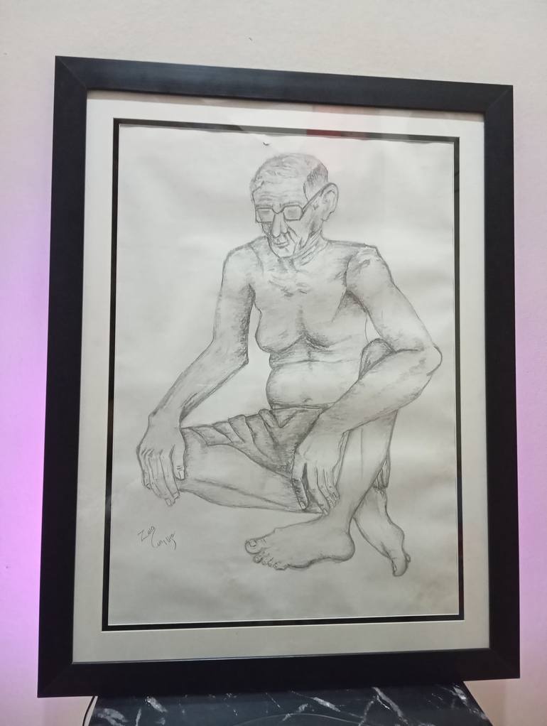 Original Black & White Men Drawing by zaib un-nisa