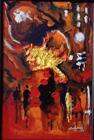 Original Abstract Expressionism Abstract Paintings by Anshumala Ojha