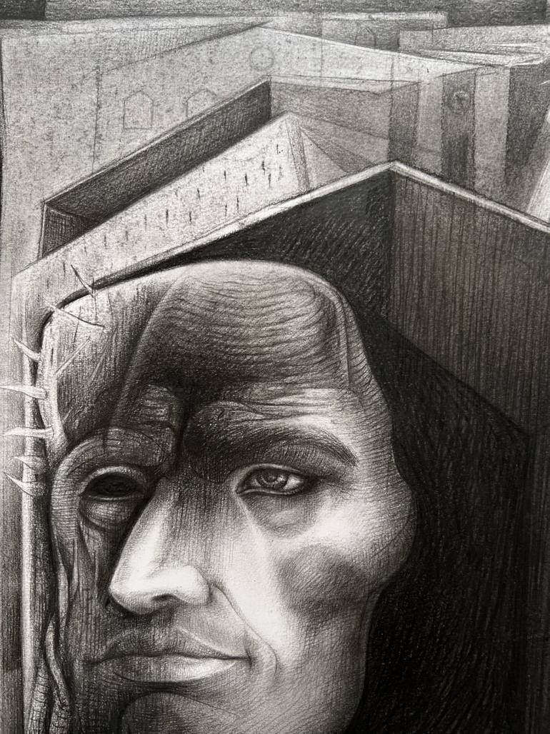 Original Surrealism Men Drawing by  J Frías