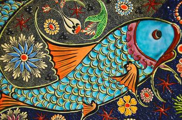 blue, orange, and blue fish illustration thumb