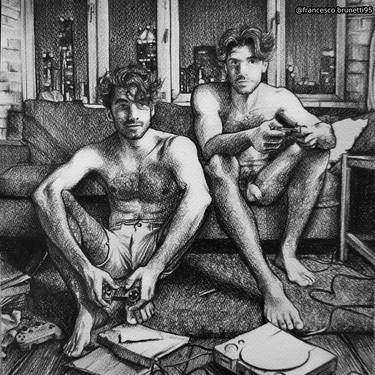 Print of Realism Men Drawings by Francesco Brunetti